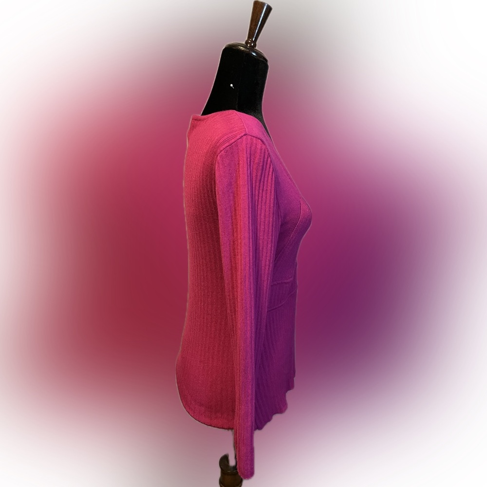 Jessica Simpson Adrielle Long Sleeve Sweater Top in Festival Fuchsia size L - Picture 5 of 14